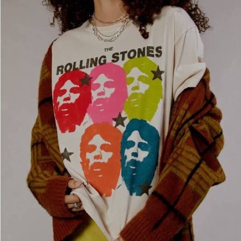 DAYDREAMER NWOT Rolling Stones Satisfaction Boyfriend Tee Pop Art Oversized L